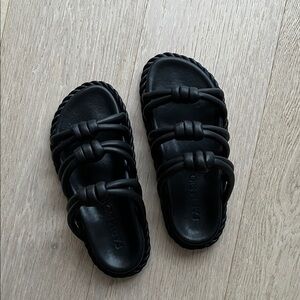 Black Tie Flat Sandal